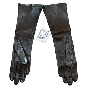 Vintage Fownes ladies brown leather formal gloves washable size 7 NEW old stock